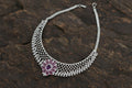 AD necklace with floral red stones
