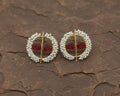 Circular earring with Moti and rest stone