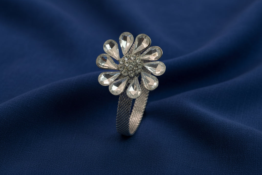 Silver petal bracelet