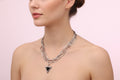Black triangle pendant necklace
