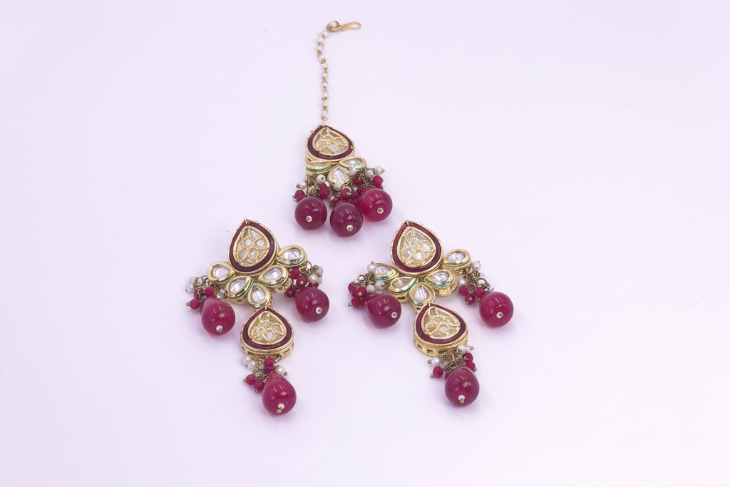 Bridal Kundan set with red beads