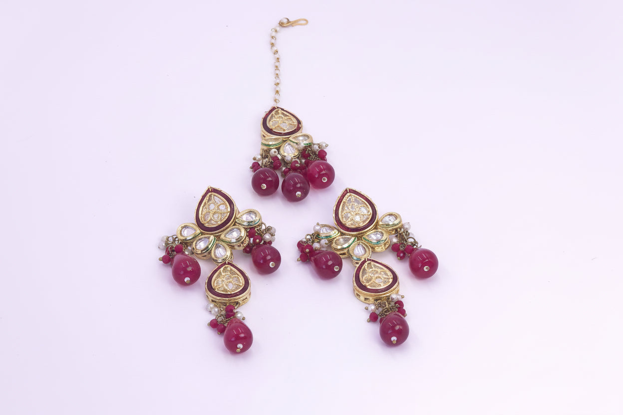 Bridal Kundan set with red beads