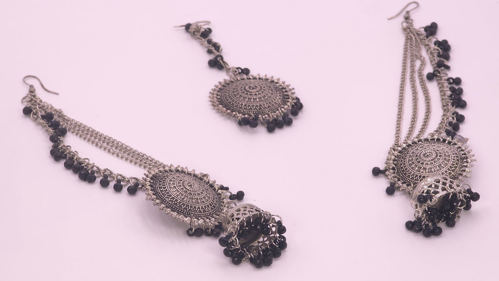 Oxide earring and mangtika