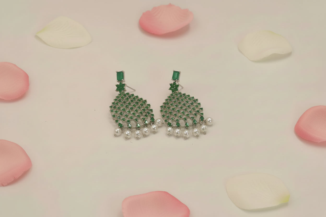 AD necklace set  green stones