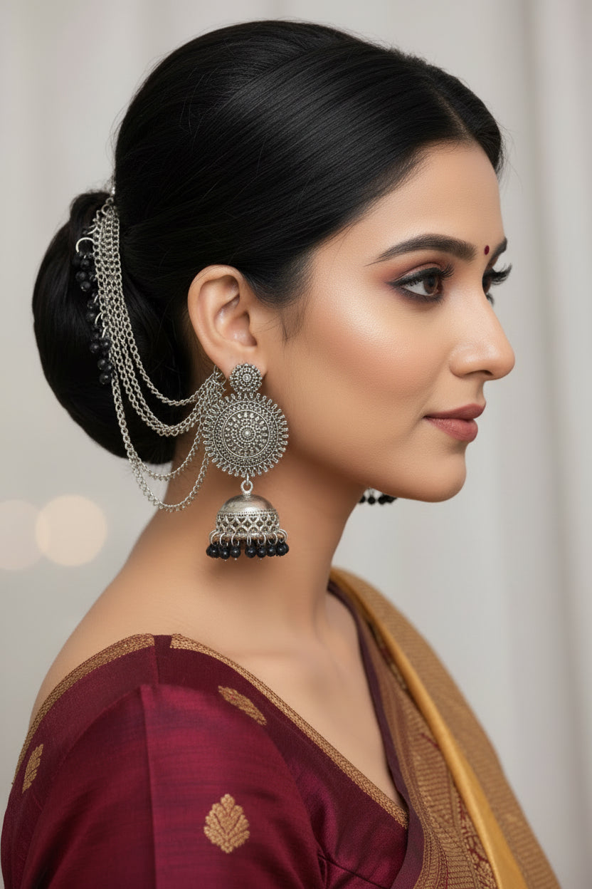 Oxide earring and mangtika