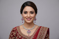 Diamond necklace set with pink stones