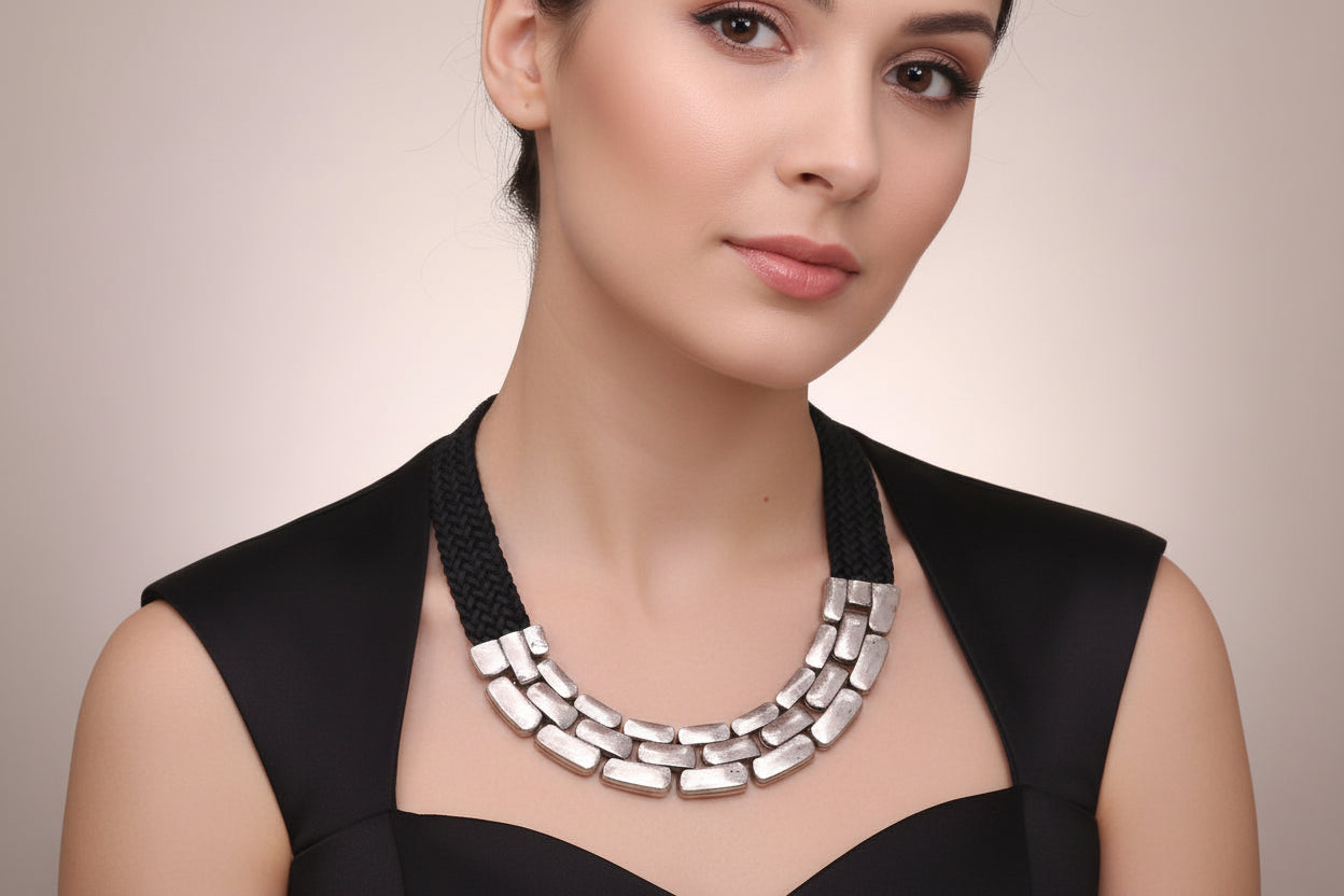 Blow black necklace