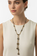 Golden Crystals long necklace