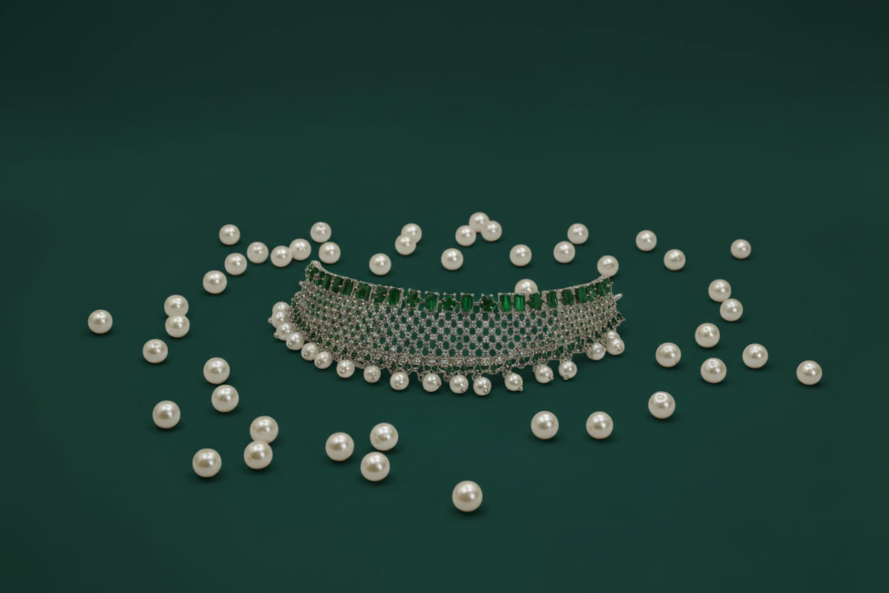 AD necklace set  green stones