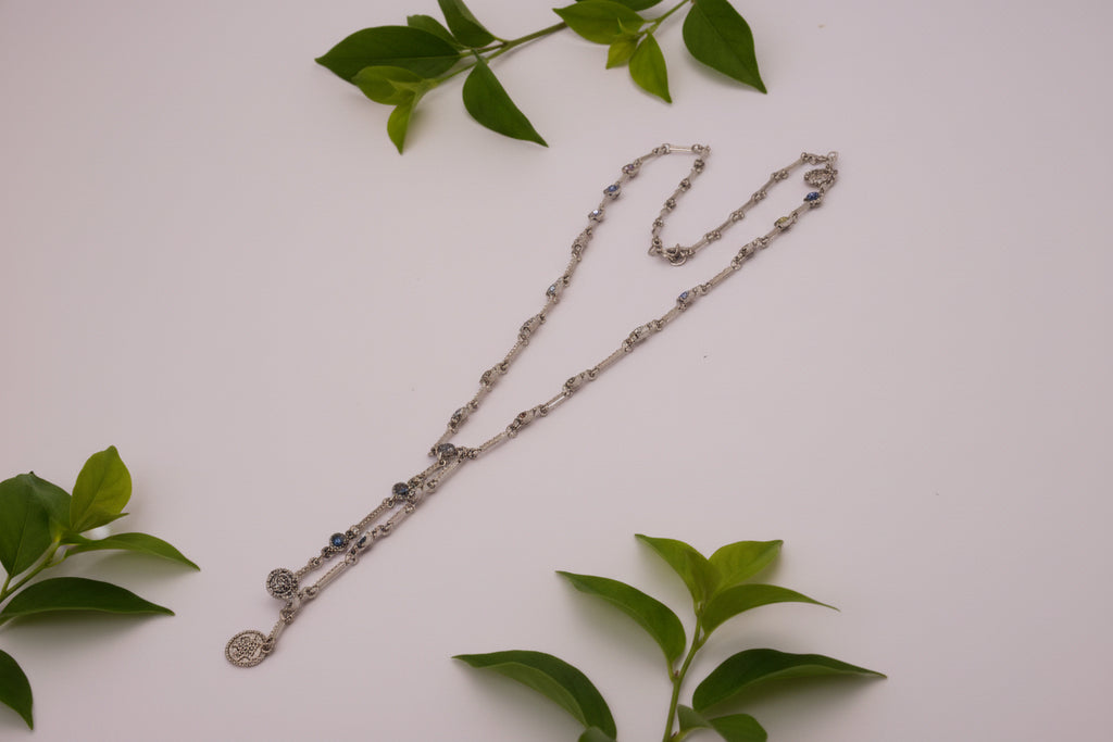 Golden Crystals long necklace